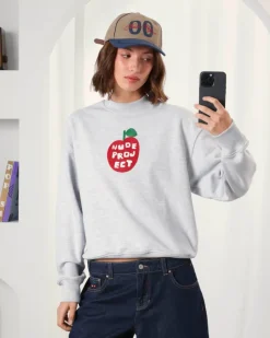 Nude Project Apple Crew Sweatshirt Grey Melange Sale
