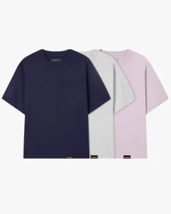 Nude Project Basic Tee Lilac/Grey/Navy 3Xpack Fashion