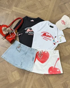 Nude Project Cherry Denim Skirt Hot