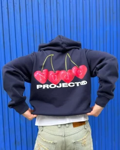 Nude Project Cherry Hoodie Navy Clearance