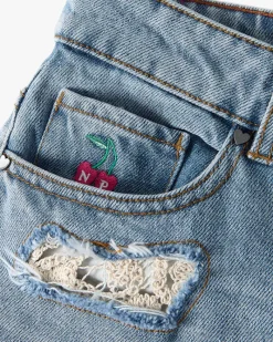 Nude Project Denim Shorts Lace Clearance
