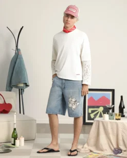 Nude Project Denim Shorts Lace Clearance