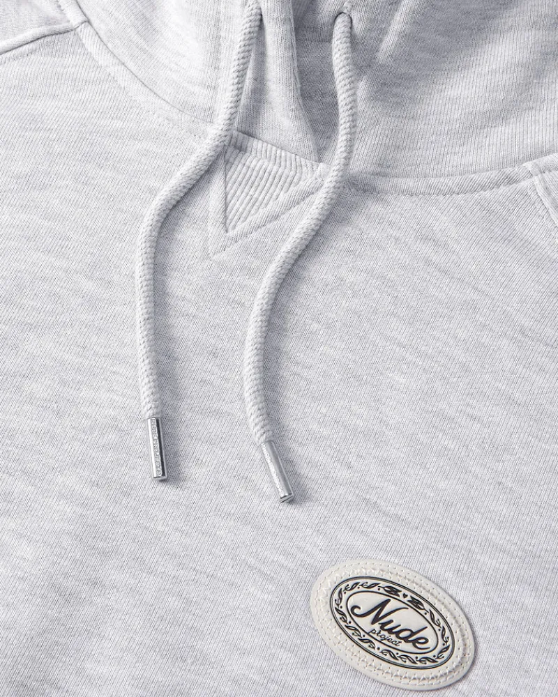 Nude Project Essentials Hoodie Grey Melange Outlet