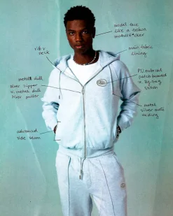 Nude Project Essentials Zip-Up Hoodie Grey Melange Clearance