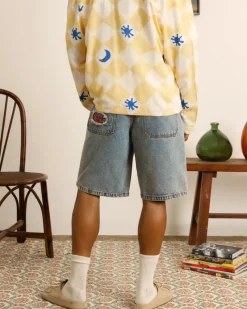 Nude Project Face Denim Shorts Fashion