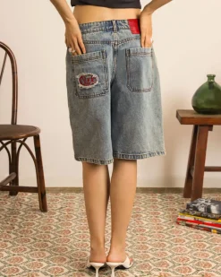 Nude Project Face Denim Shorts Fashion