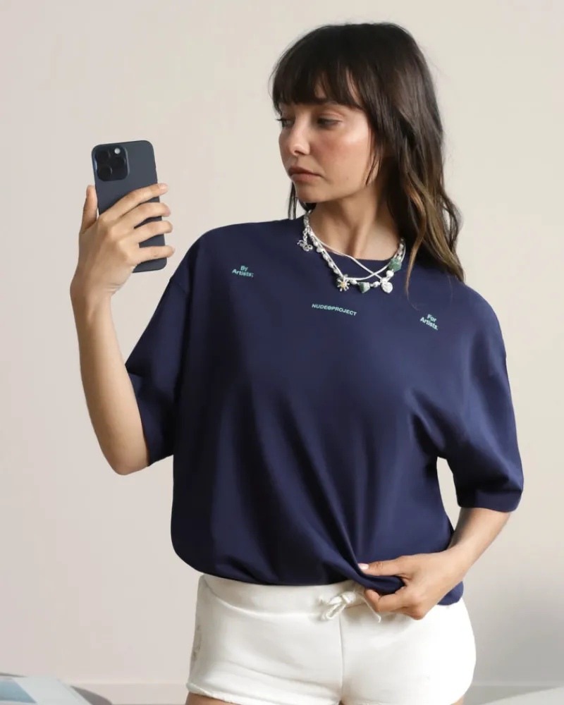 Nude Project Fine Art Tee Navy Hot