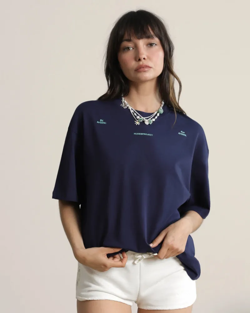 Nude Project Fine Art Tee Navy Hot