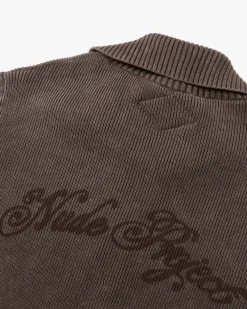 Nude Project First Class Zip-Up Knit Cardigan Brown Hot