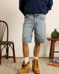 Nude Project Flowers Denim Shorts Sale