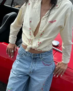 Nude Project Flowers Denim Shorts Sale