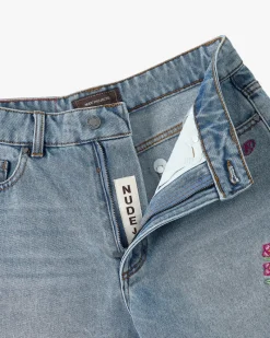 Nude Project Flowers Denim Shorts Sale