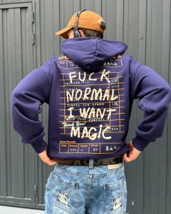 Nude Project Fuck Normal Hoodie Navy New