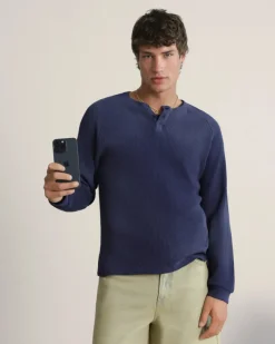 Nude Project Global Soon Waffle Polo Navy Outlet