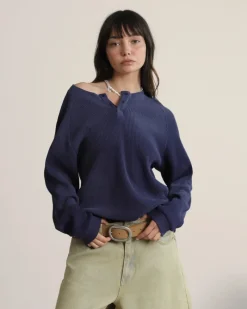 Nude Project Global Soon Waffle Polo Navy Outlet