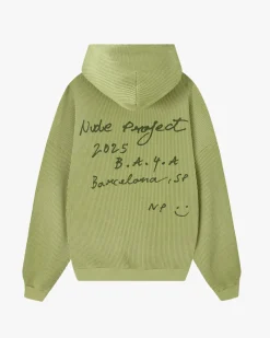 Nude Project Global Soon Waffle Zip-Up Hoodie Green Clearance