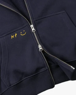 Nude Project Global Soon Zip-Up Hoodie Navy Fashion