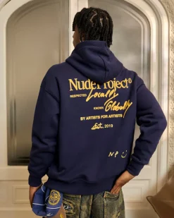 Nude Project Global Soon Zip-Up Hoodie Navy Fashion