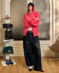 Nude Project Global Soon Zip-Up Hoodie Raspberry Outlet