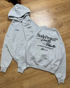 Nude Project Global Soon Zip-Up Hoodie Grey Melange Online