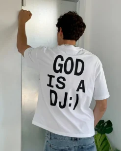 Nude Project God is a DJ Tee White Discount