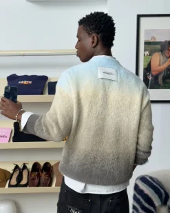 Nude Project Gradient Cozy Knit Sweater Baby Blue Best