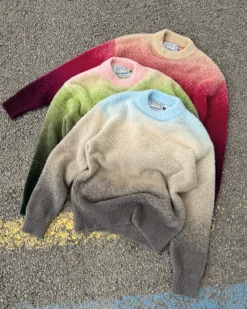 Nude Project Gradient Cozy Knit Sweater Baby Blue Best