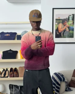 Nude Project Gradient Cozy Knit Sweater Red Online