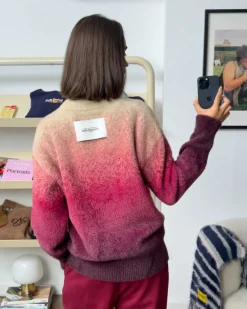 Nude Project Gradient Cozy Knit Sweater Red Online