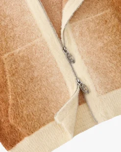 Nude Project Gradient Zip-Up Knit Hoodie Brown Outlet