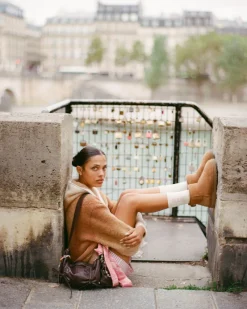 Nude Project Gradient Zip-Up Knit Hoodie Brown Outlet