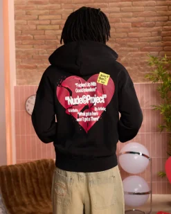Nude Project Heartbroken Zip-Up Hoodie Black Sale