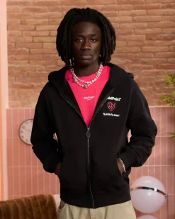 Nude Project Heartbroken Zip-Up Hoodie Black Sale