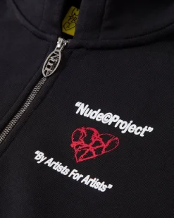 Nude Project Heartbroken Zip-Up Hoodie Black Sale