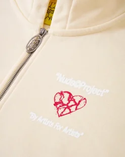 Nude Project Heartbroken Zip-Up Hoodie Marshmallow Hot