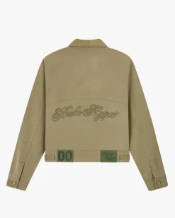 Nude Project Heavy Canvas Trucker Jacket Khaki Clearance