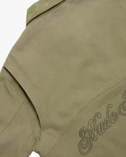Nude Project Heavy Canvas Trucker Jacket Khaki Clearance