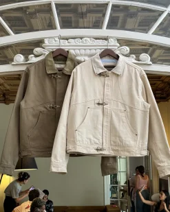 Nude Project Heavy Canvas Trucker Jacket Khaki Clearance