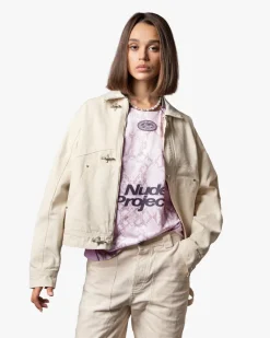 Nude Project Heavy Canvas Trucker Jacket Offwhite Fashion