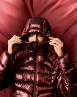 Nude Project Iconic Puffer Jacket Burgundy Outlet