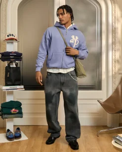 Nude Project Kill Bill Zip-Up Hoodie Blue Lilac Clearance