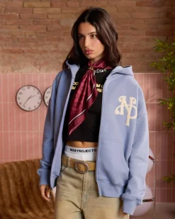Nude Project Kill Bill Zip-Up Hoodie Blue Lilac Clearance