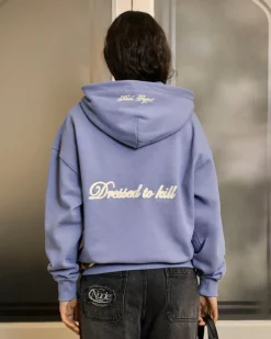 Nude Project Kill Bill Zip-Up Hoodie Blue Lilac Clearance