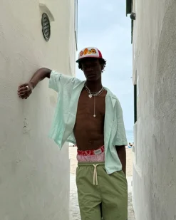 Nude Project Kimchi Resort Shirt Aqua Green Outlet