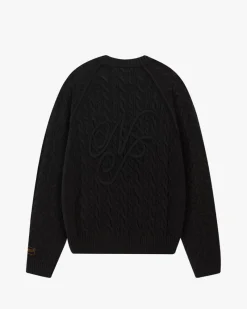 Nude Project La Nonna Cable Knit Sweater Black Sale