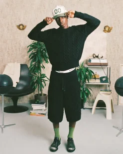 Nude Project La Nonna Cable Knit Sweater Black Sale