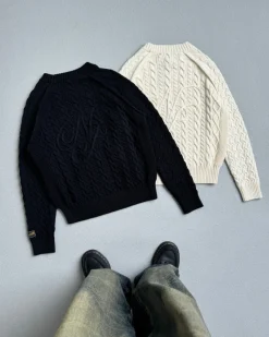 Nude Project La Nonna Cable Knit Sweater Black Sale