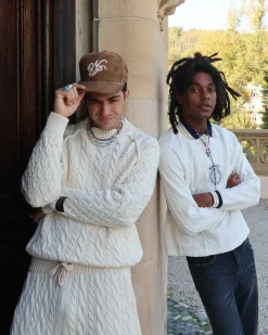 Nude Project La Nonna Cable Knit Sweater Marshmallow Discount