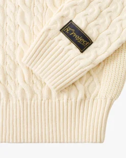 Nude Project La Nonna Cable Knit Sweater Marshmallow Discount