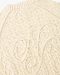 Nude Project La Nonna Cable Knit Sweater Marshmallow Discount